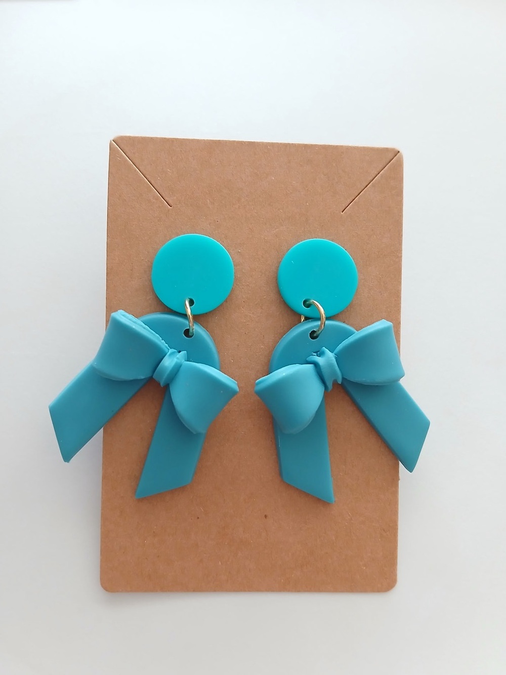 Fashion Jewelry Teal Bow Drop Earrings